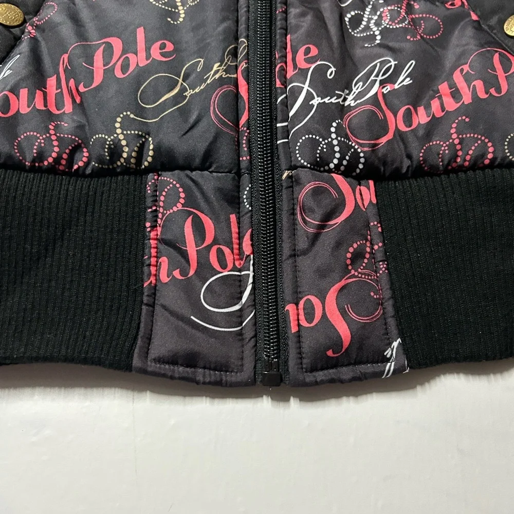 South pole girls zip up vest with fur hoodie, size‎ medium